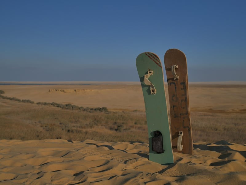 Sandboarding on dunes